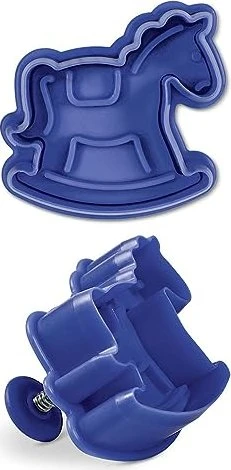Städter Präge-Ausstecher mit Auswerfer Schaukelpferd 6cm blau
