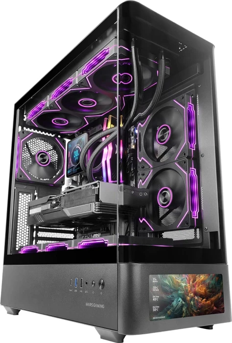 Mars Gaming MC-LCDPRO Black, Glasfenster