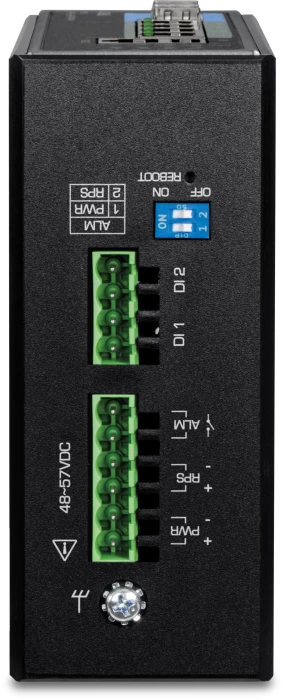 TRENDnet TI Hardened Industrial Railmount Gigabit Managed Switch, 4x RJ-45, 2x SFP, 360W PoE++