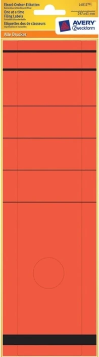 Avery-Zweckform Ordneretiketten Sonderformat, 297x61mm, rot, 10 Blatt (10 Etiketten)