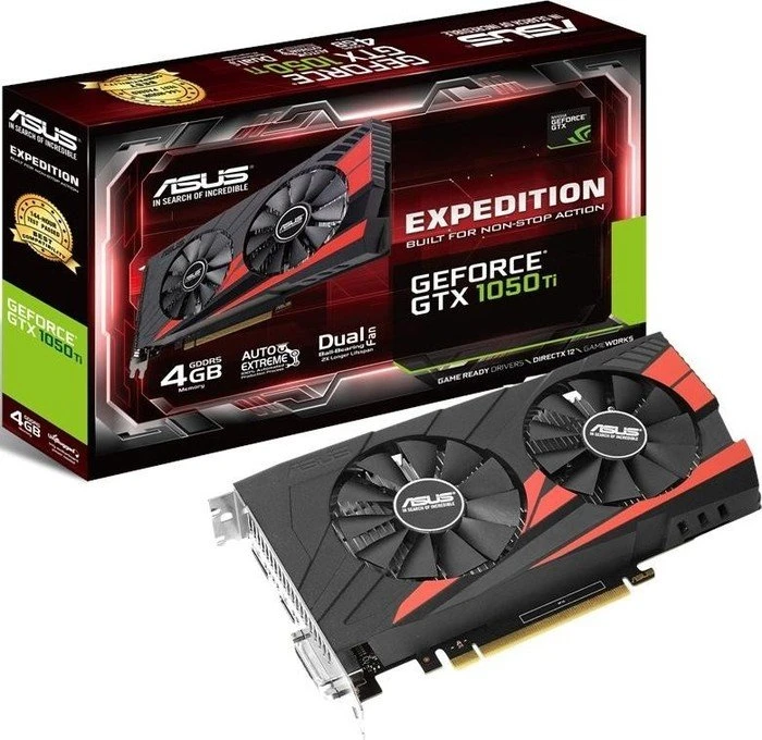ASUS Expedition GeForce GTX 1050 Ti, EX-GTX1050TI-4G, 4GB GDDR5, DVI, HDMI, DP