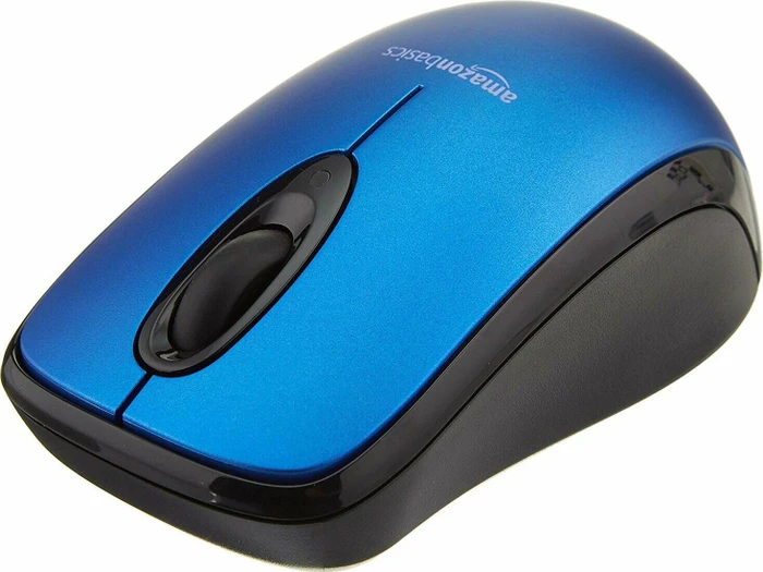 AmazonBasics Kabellose Maus blau, USB