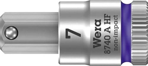 Wera 8740 A HF Zyklop Innensechskant Steckschlüssel 1/4", 7x28mm