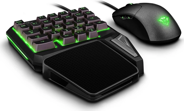 Trust Gaming GXT 888 Assa Single Handed Keyboard, schwarz, USB
