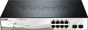 D-Link DGS-1210 Desktop Gigabit Smart Switch, 8x RJ-45, 2x SFP, 65W PoE+ (DGS-1210-10P)