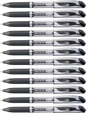 Pentel EnerGel BL57 Gelroller schwarz/silber, 12er-Pack