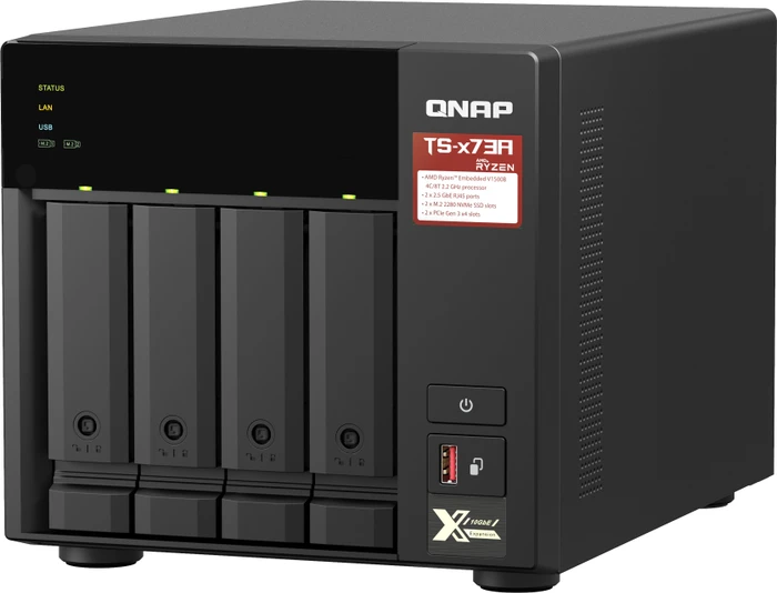 QNAP QuTS hero Turbo Station TS-473A-64G 40TB, 64GB RAM, 2x RJ-45 2.5GBase-T, 3x USB-A 3.1