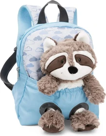 Nici Plüschtier Waschbär blau Kindergartenrucksack