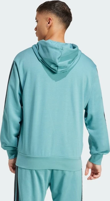 adidas Essentials 3-Streifen French Terry Hoodie powder teal/black (Herren)