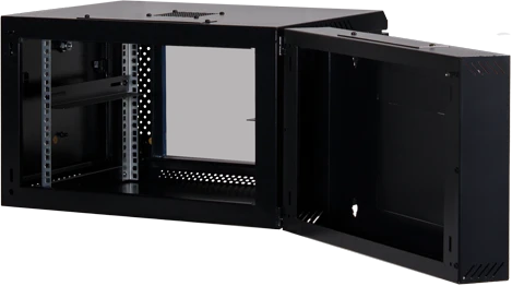 Rockstable 19" Wandschrank 6HE, Sicherheitsglastür, IP2X, schwarz, 600mm tief