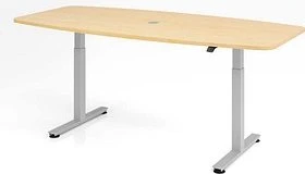 Hammerbacher Ergonomic Aktiv XMST22/3/S elektrisch höhenverstellbarer Konferenztisch 220x103cm Ahorn/silber