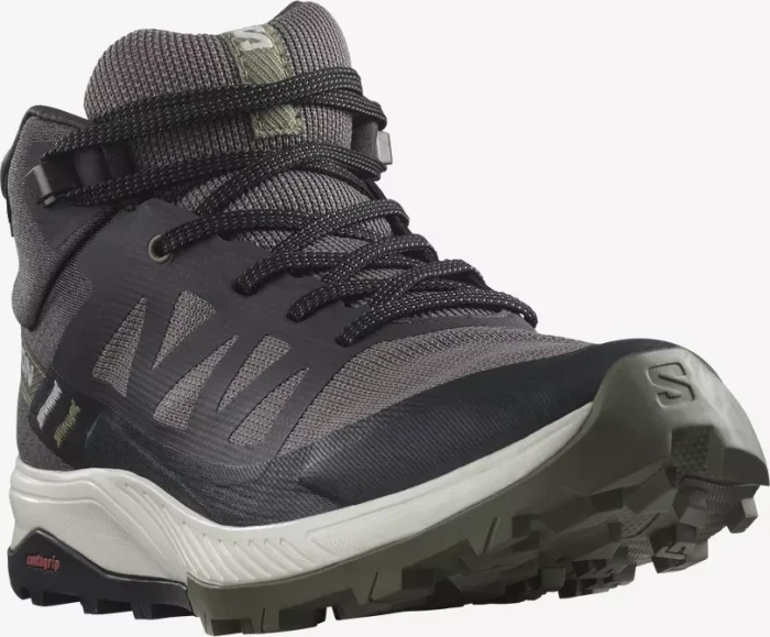 Salomon Outrise Mid GTX shale/black/deep lichen green (Damen)