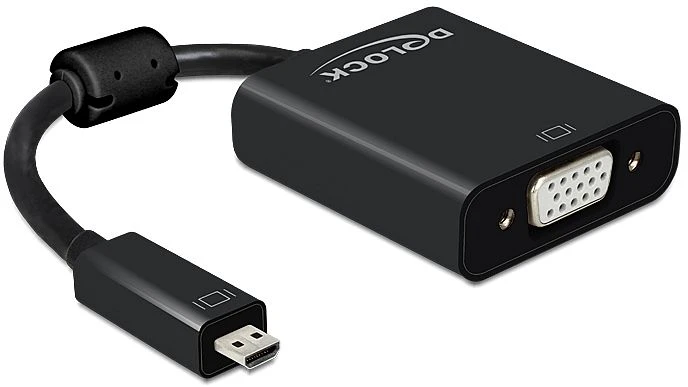 DeLOCK HDMI Mikro-D/VGA Adapter mit Audio schwarz