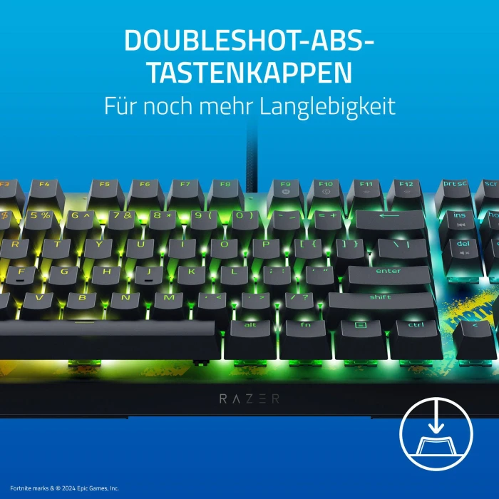 Razer BlackWidow V4 X, Fortnite Edition, Razer YELLOW Linear Gen-3, USB, DE