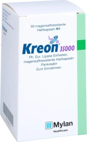 Kreon 35.000 Ph.Eur.Lipase Einheiten magensaftresistent Hartkapseln, 50 Stück