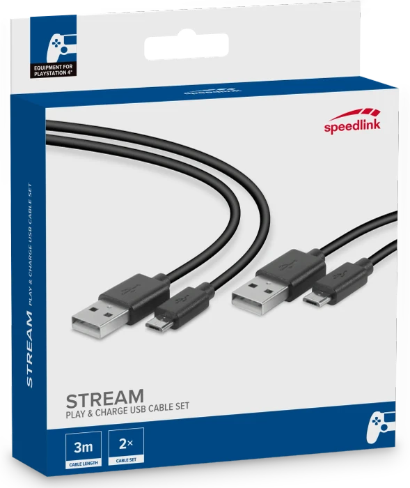 Speedlink STREAM Set Ladekabel 3m schwarz (PS4)