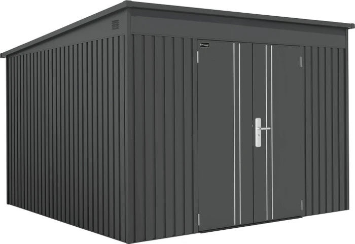 Floraworld Premium Gerätehaus 240x226cm metallic schwarz