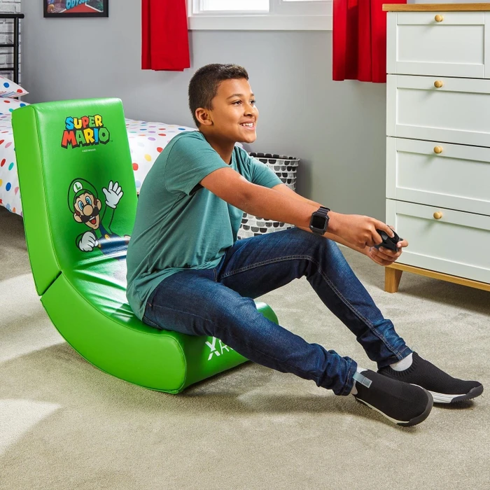 X Rocker Nintendo Super Mario Joy Collection Floor Rocker Gamingstuhl, Luigi grün