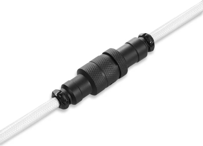 Sharkoon Skiller SGK50 Aviator Cable Set, USB-C [Stecker] auf USB-A [Stecker], Tastaturkabel (Spiral-Textilkabel), 1.85m, schwarz/weiß
