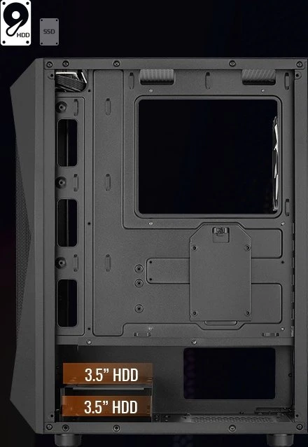 AeroCool Falcon, Lüfter LED Fixed RGB, Acrylfenster