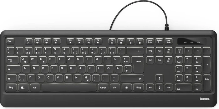 Hama KC-550 beleuchtete Tastatur, schwarz, USB, DE