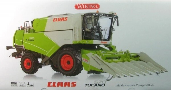 Wiking Claas Tucano 570 Mähdrescher mit Maisvorsatz Conspeed 8-75