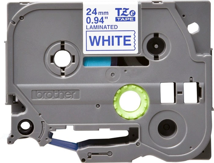 Brother TZe-253 Beschriftungsband, 24mm, weiß/blau