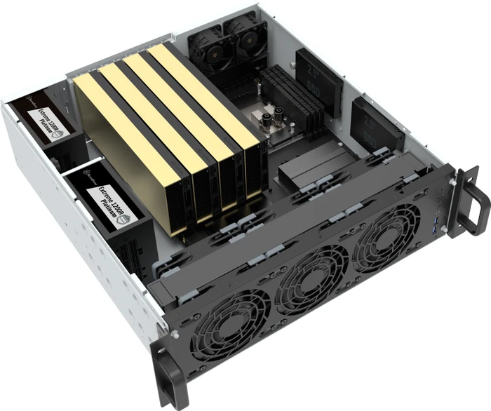 SilverStone RM31, Rackmount Server, schwarz/grau, 3HE, SFX-L