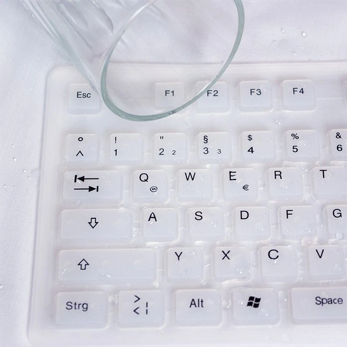 LogiLink Flexible Waterproof Keyboard weiß, PS/2 &, PS/2 & USB, DE