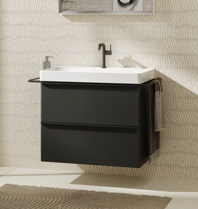 Hansgrohe Xelu Q Waschtischunterschrank 78x60.5cm, 2 Schubkästen, Griff mattschwarz