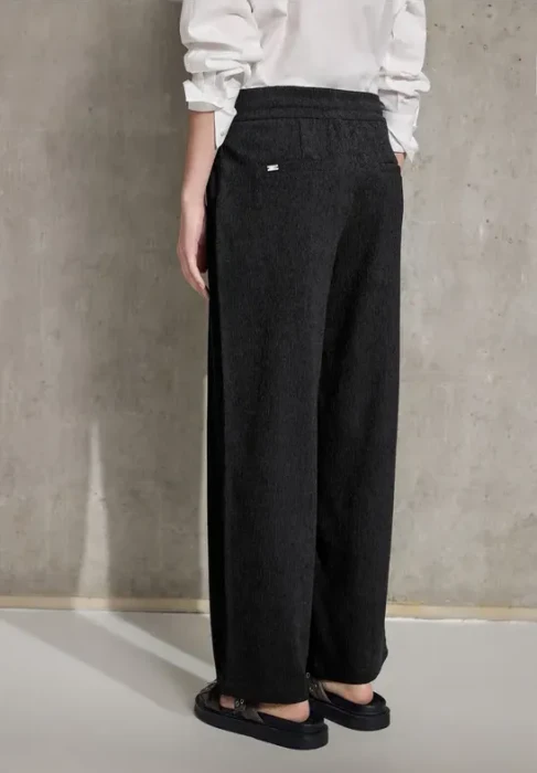 Street One Straight Leg Struktur Hose schwarz (Damen)