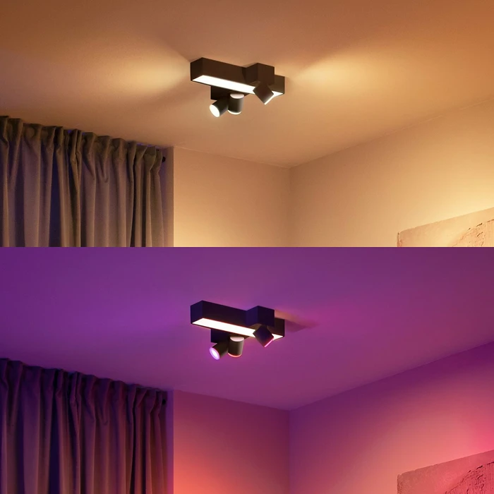 Philips Hue White and Color Ambiance Centris Cross 3 Spot 4-flammig schwarz