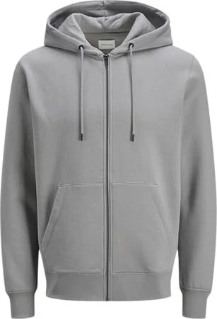 Jack & Jones Einfarbig Zip Hoodie ultimate grey (Herren)