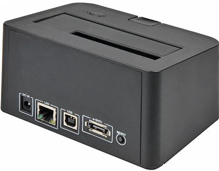 Sharkoon SATA Quickport Pro LAN [Giga], Gb LAN/USB 2.0/eSATA