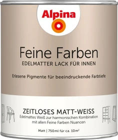 Alpina Farben Feine Farben Lack Zeitloses Matt-Weiß innen edelmatt, 750ml