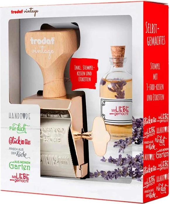 trodat Textstempel mit Motiv Vintage selbstgemachtes, braun