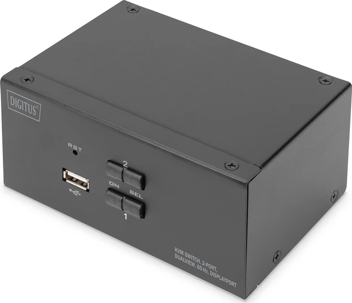 Digitus KVM-Switch, 2-Port, Dual-Display, 4K, DisplayPort, 2-fach KVM-Switch