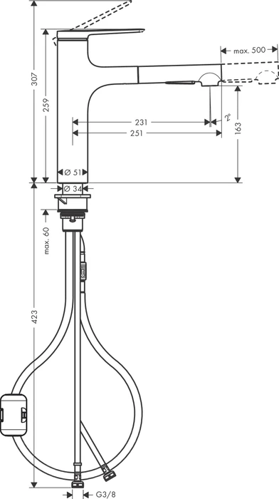 Hansgrohe Zesis M33 160 2jet ausziehbar chrom
