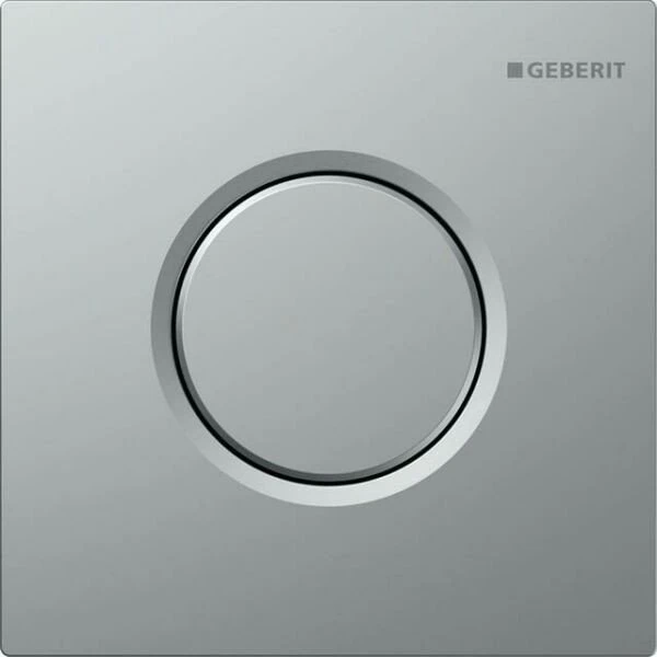Geberit Urinalsteuerung mit pneumatischer Spülauslösung, Typ 01 Betätigungsplatte chrom matt/easy-to-clean-beschichtet