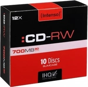 Intenso CD-RW 80min/700MB, 12x, 10er Slimcase