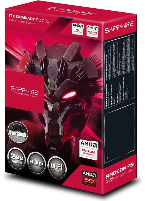 Sapphire Radeon R9 285 ITX Compact OC, 2GB GDDR5, DVI, HDMI, 2x mDP, lite retail