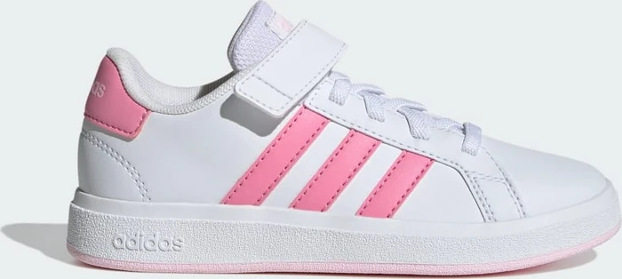 adidas Grand Court Court Elastic Lace and Top Strap cloud white/bliss pink/clear pink (Junior)