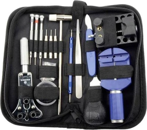 Mannesmann M11759 Uhrmacher Handwerkzeugset inkl. Tasche, 16-tlg.