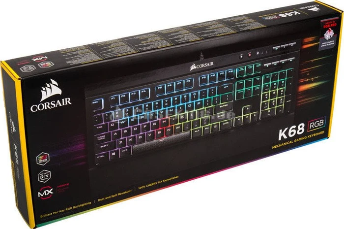Corsair Gaming K68 RGB, LEDs RGB, MX RGB RED, USB, BE