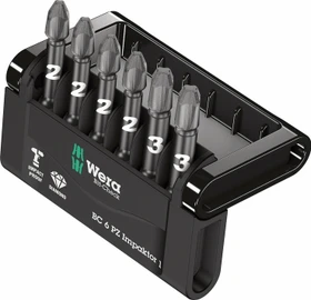 Wera Bit-Check 6 PZ Impaktor 1 Pozidriv Bitset inkl. Werkzeugbox, 6-tlg.