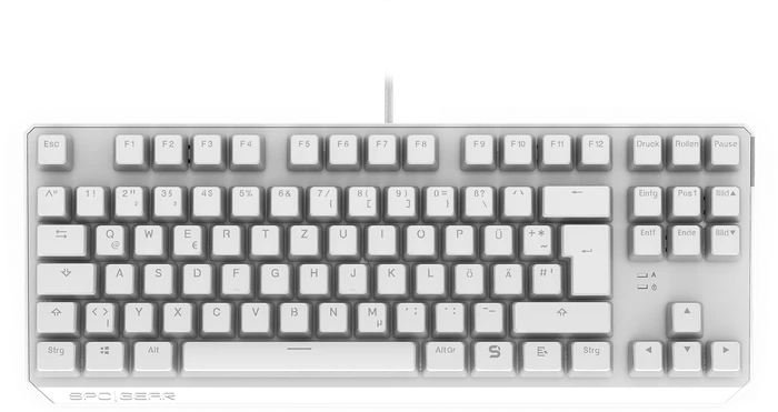 Endorfy SilentiumPC SPC Gear GK630K, PBT, LEDs RGB, Onyx White Tournament, Kailh BROWN, USB, DE