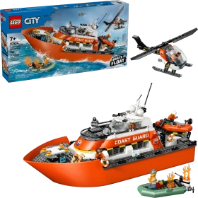 LEGO City - Rettungsboot der Küstenwache mit Hubschrauber