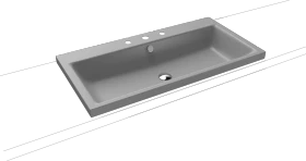 Kaldewei Puro 3155 Aufsatzwaschtisch 90x46x4cm, Perl-Effekt, cool grey 30