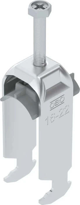 OBO Bettermann Bügelschelle 2056 H-Fuß, 2-fach, Kunststoffdruckwanne, Al