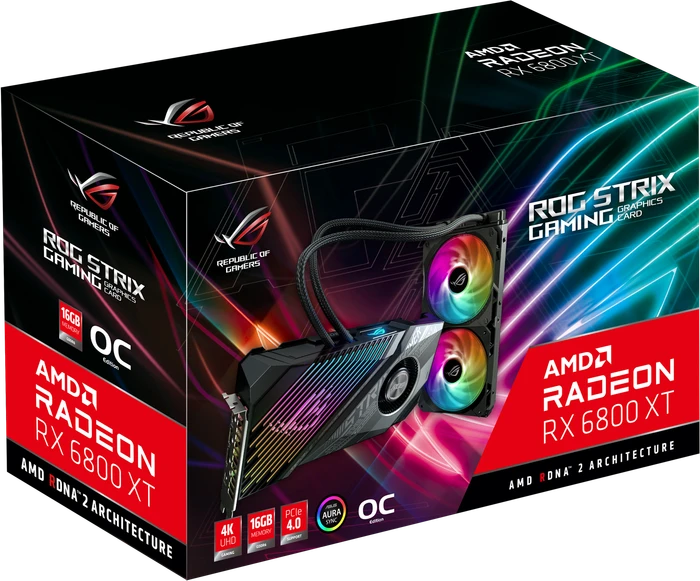 ASUS ROG Strix LC Radeon RX 6800 XT OC, ROG-STRIX-LC-RX6800XT-O16G-GAMING, 16GB GDDR6, HDMI, USB-C, 2x DP
